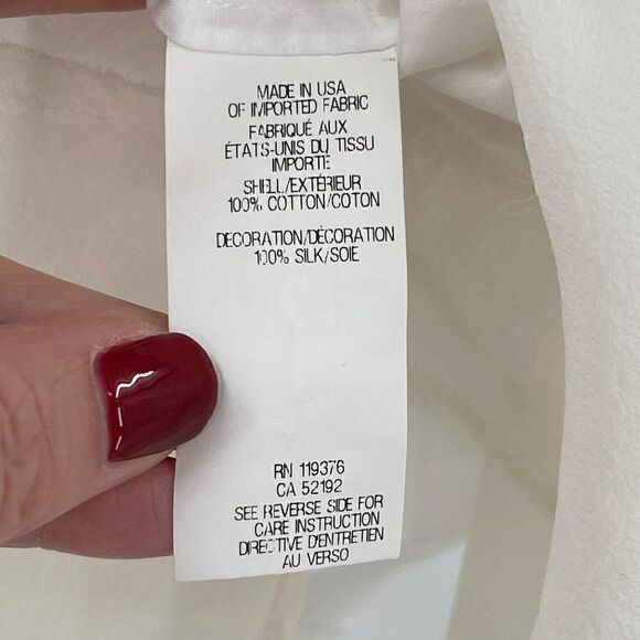 Helmut Lang Element Sheer Hem Shirt Cotton Silk White Ivory Women Small - Picture 12 of 13